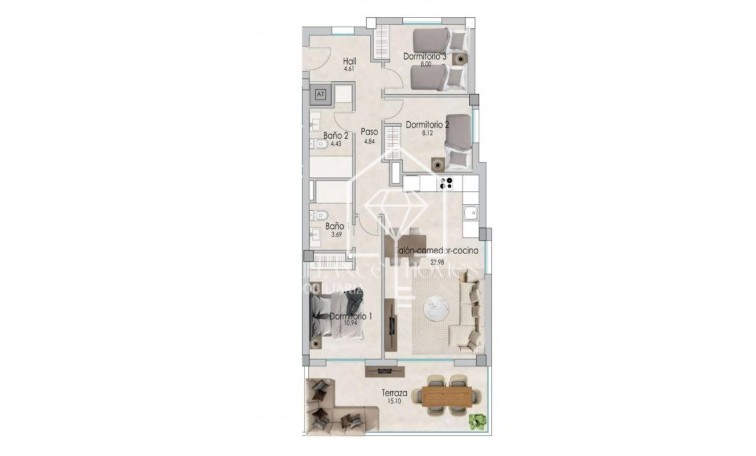 Nowa konstrukcja - Apartment/mieszkanie - Santa Pola