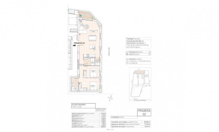 Nowa konstrukcja - Apartment/mieszkanie - Hondón de las Nieves