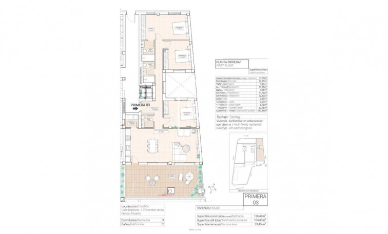 Nowa konstrukcja - Apartment/mieszkanie - Hondón de las Nieves